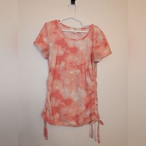 Coral Tie-Dye Short Sleeve Tee Girls Size 14